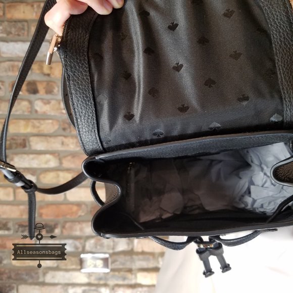Kate Spade Medium Flap Backpack BLACK LEILA NWT - Picture 13 of 13